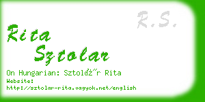 rita sztolar business card